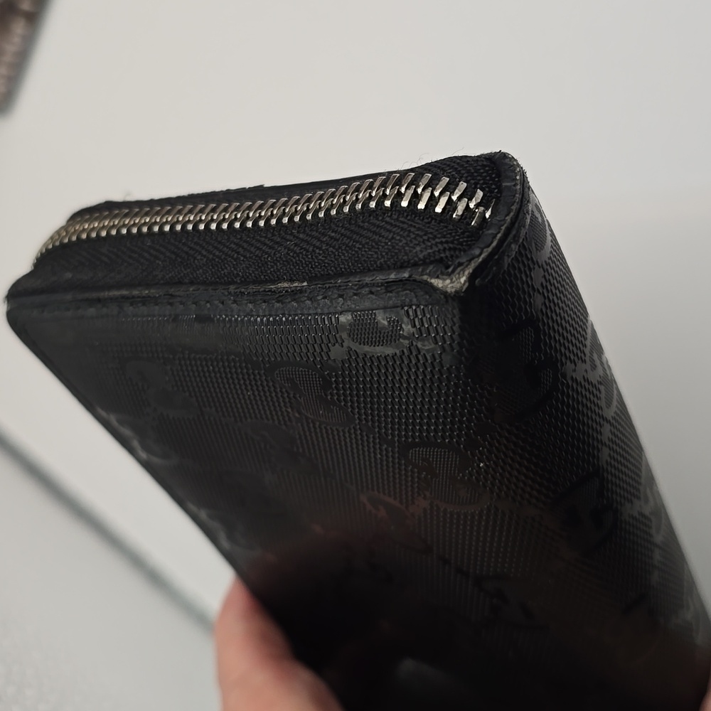 Gucci Guccissima Black GG Logo Coated Canvas Long Wallet - Picture 9 of 16